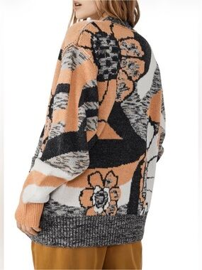 Free People August cardigan in peach floral sz. L